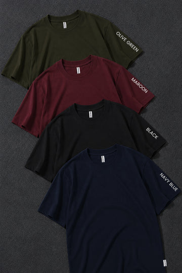 Pack 4 - Olive Green, Maroon, Black, Navy blue