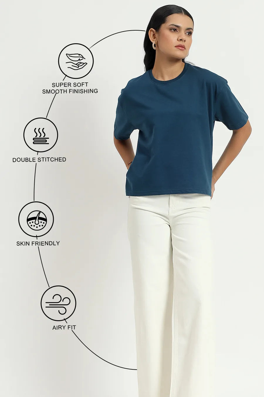 Deep Sea Blue Oversized T-shirt
