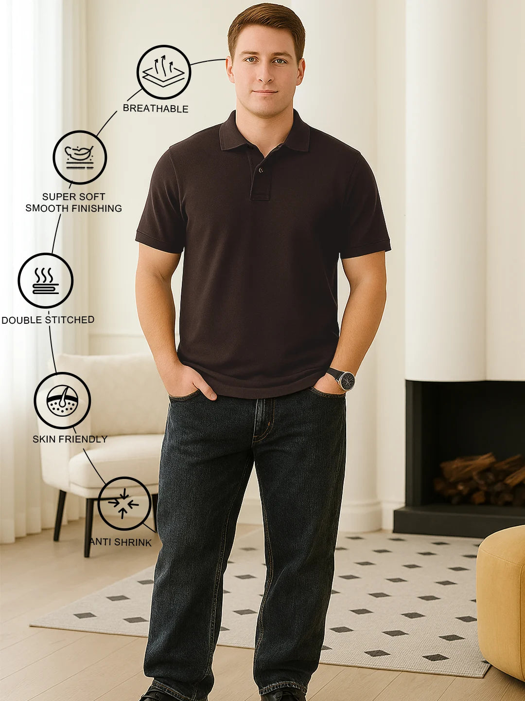 Classic Polo in Coffee Brown