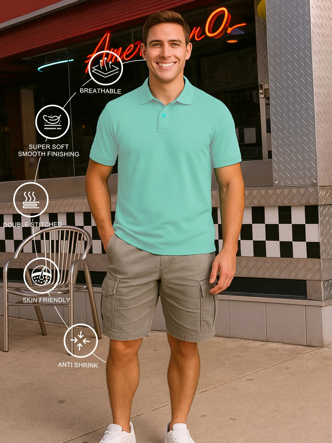 Classic Polo in Teal