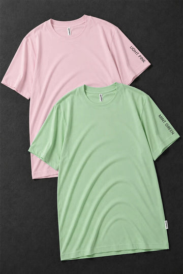 Pack 2 - Light Pink & Mint Green - Classic Crew