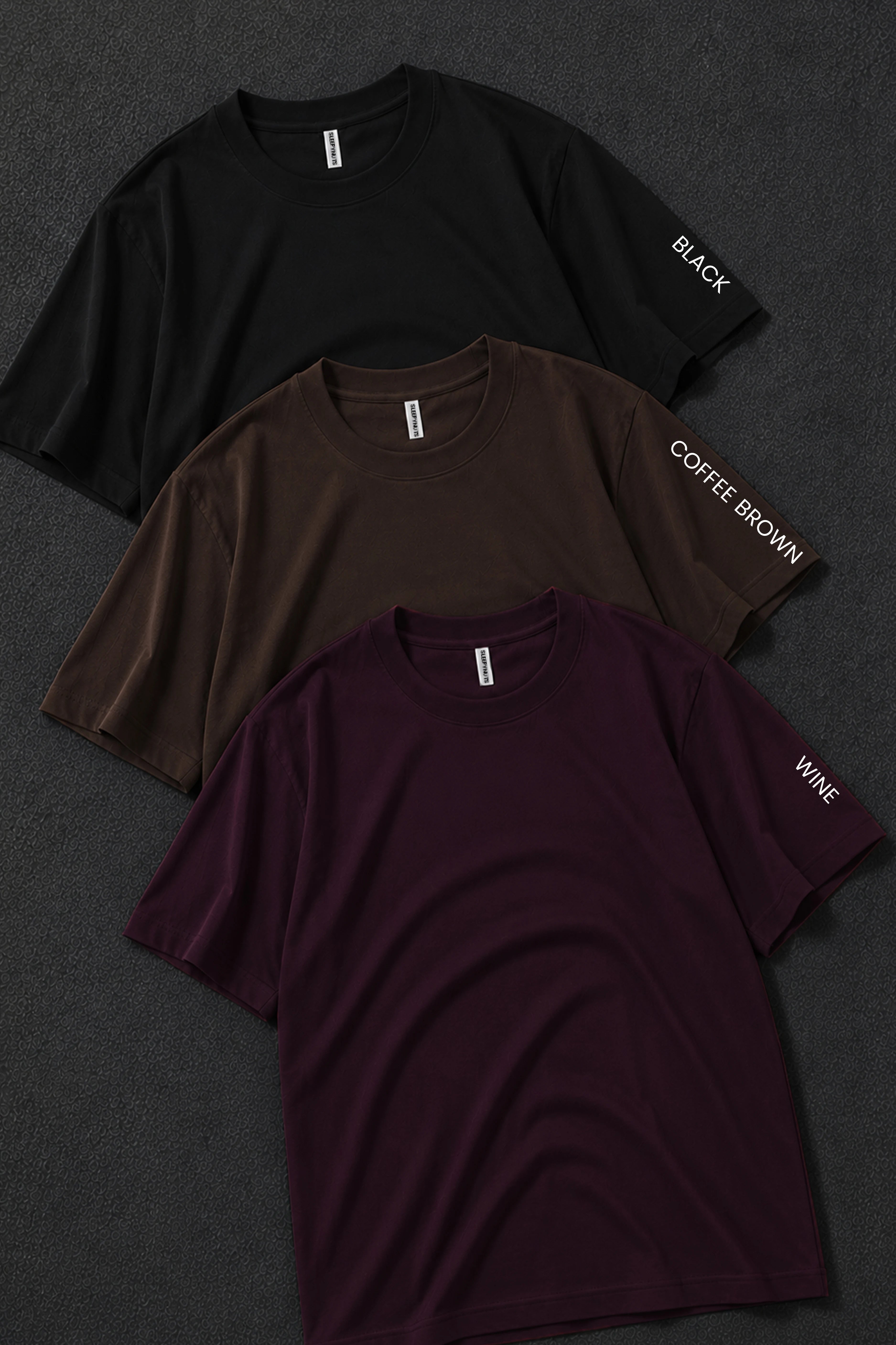 Pack 3 - Coffee Brown, Black & Wine - Classic Crew