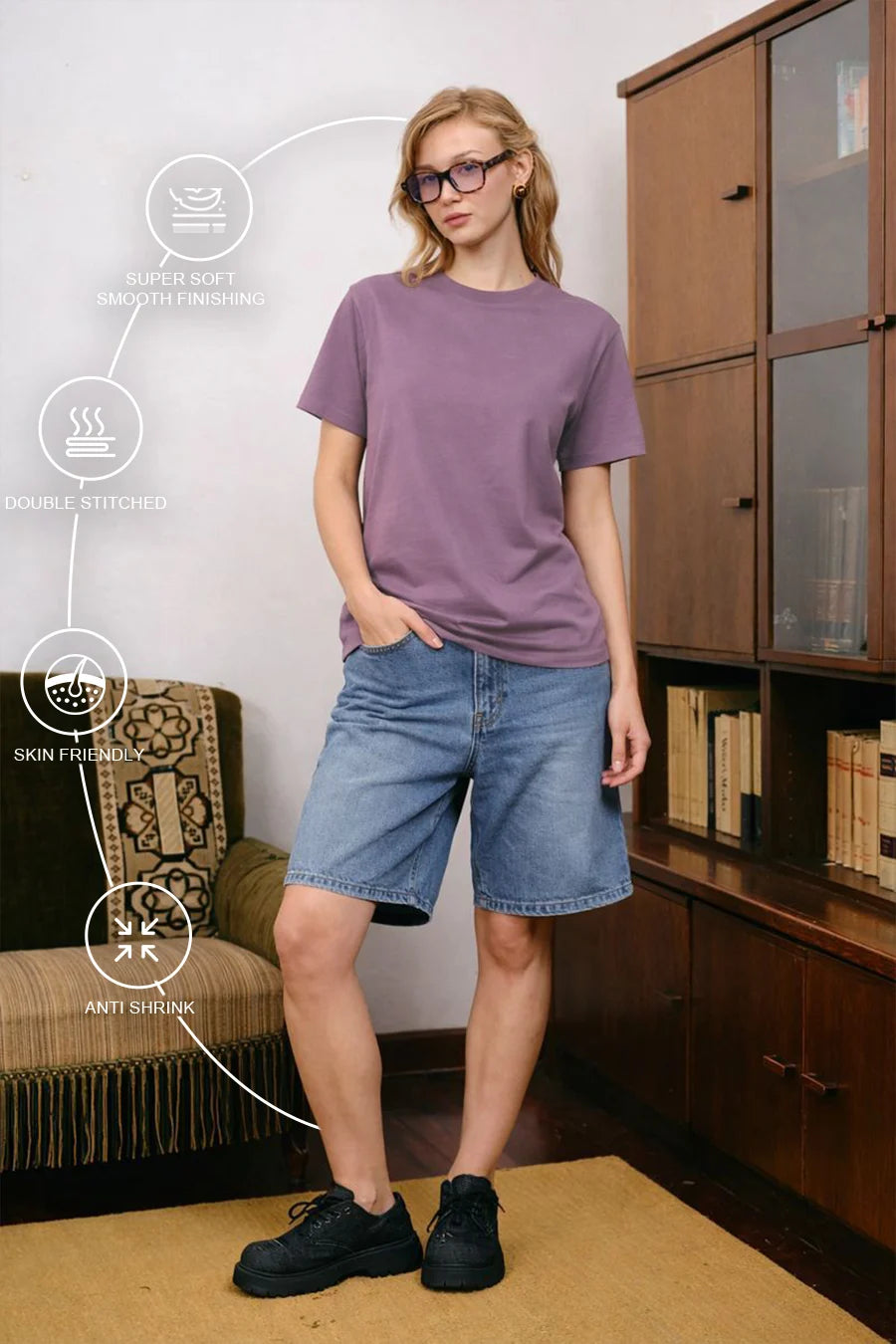 Classic Crew in Mauve