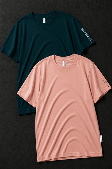 Pack 2 - Peach & Deep Sea Blue - Classic Crew