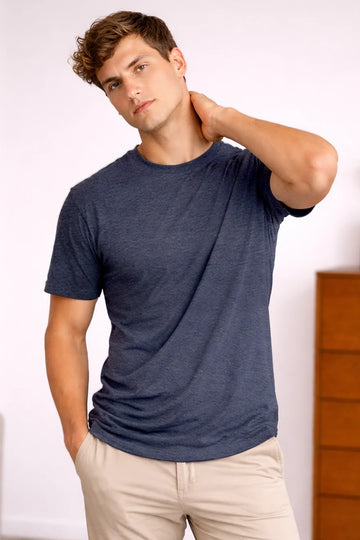 Classic Crew in Navy Melange