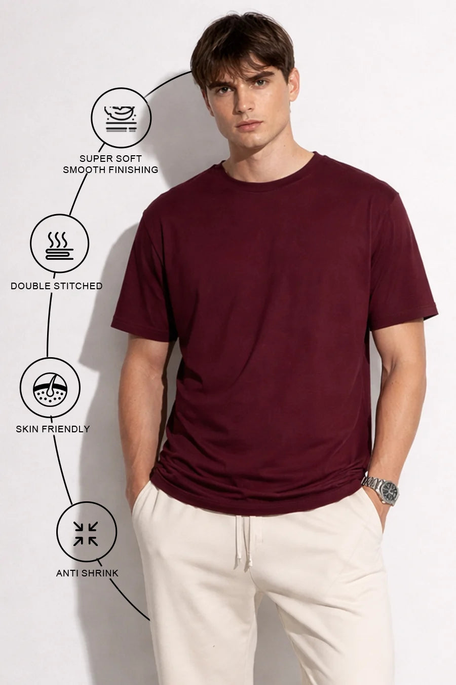Classic Crew in Maroon