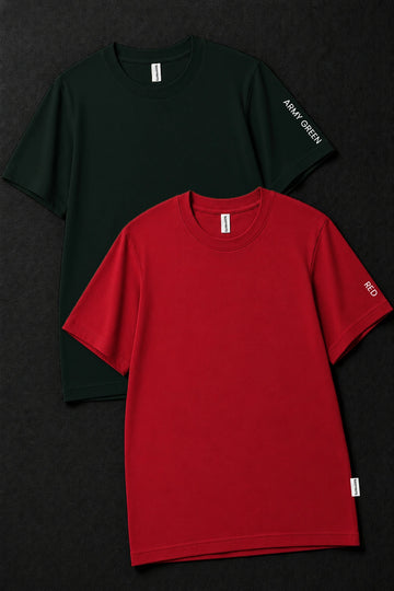 Pack 2 - Red & Army Green - Classic Crew