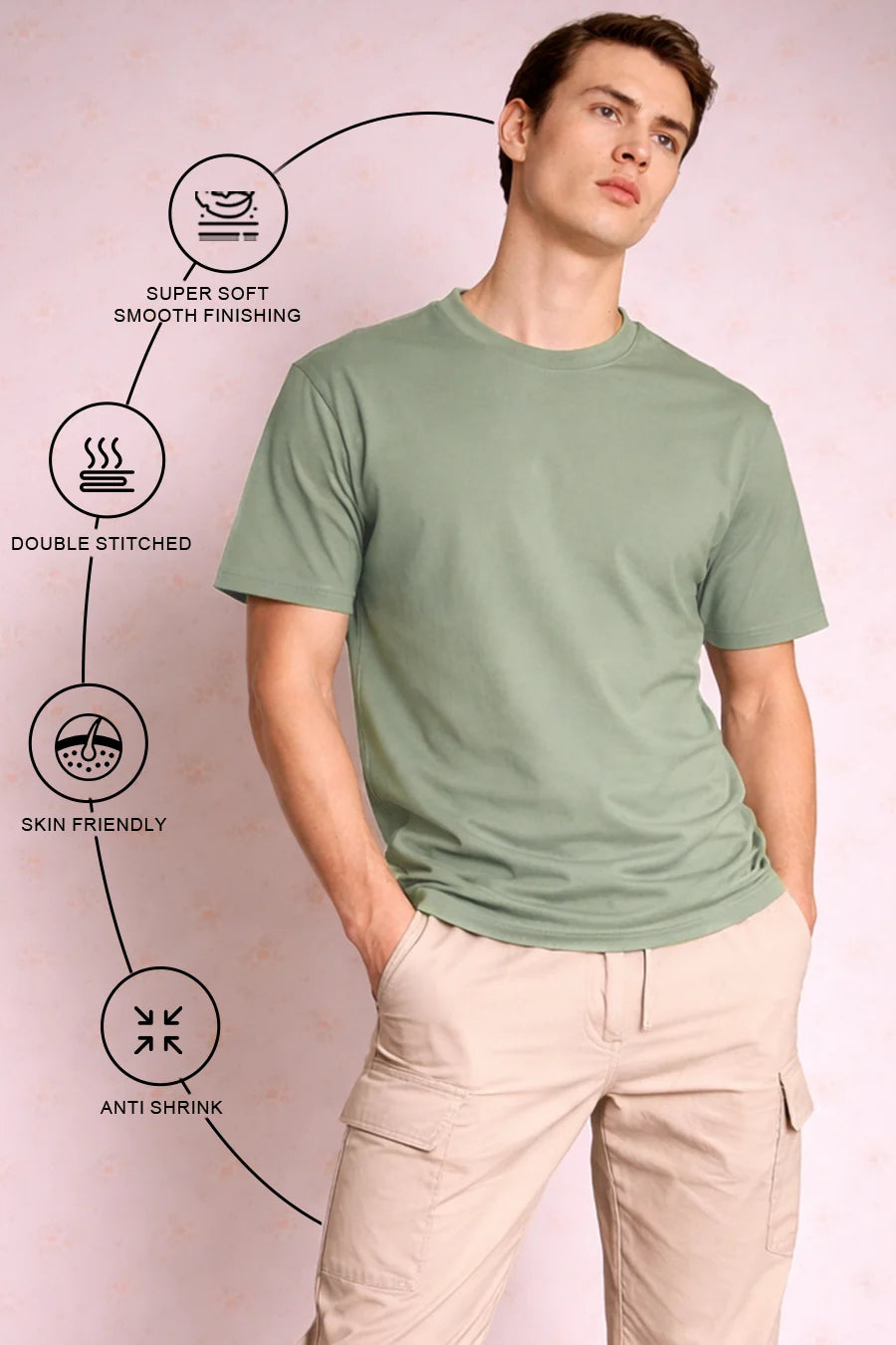 Classic Crew in Sage Green