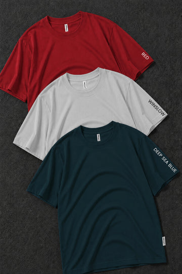 Pack 3 - Red, Winslow & Deep Sea Blue - Classic Crew