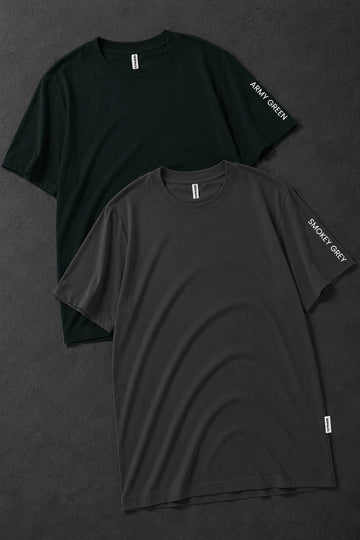 Pack 2 - Smoky Grey & Army Green - Classic Crew