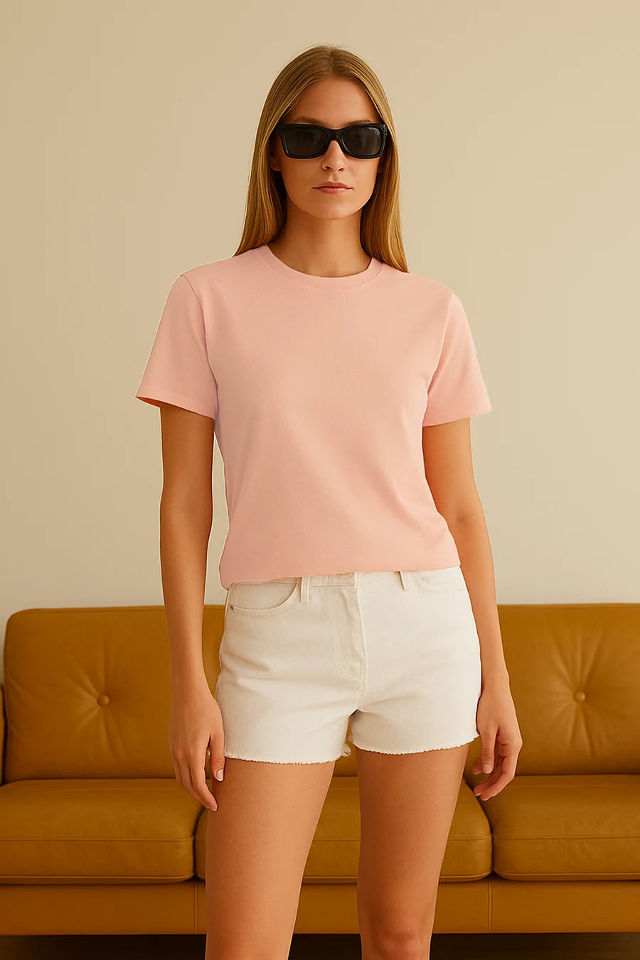 Classic Crew in Peach
