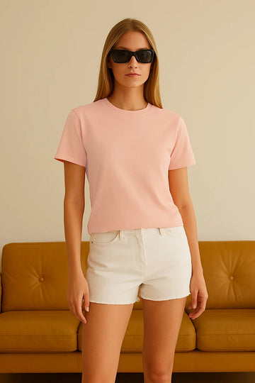 Classic Crew in Peach