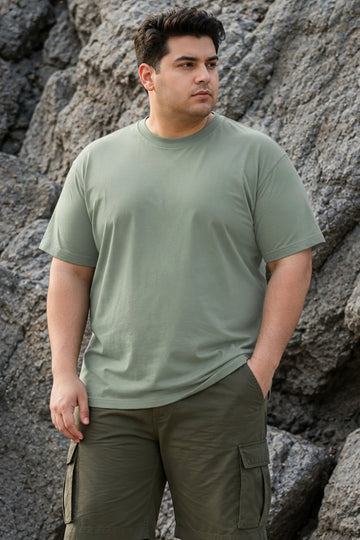 Plus Size -Sage Green - Classic Crew