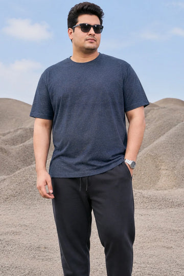 Plus Size - Navy Melange - Classic Crew