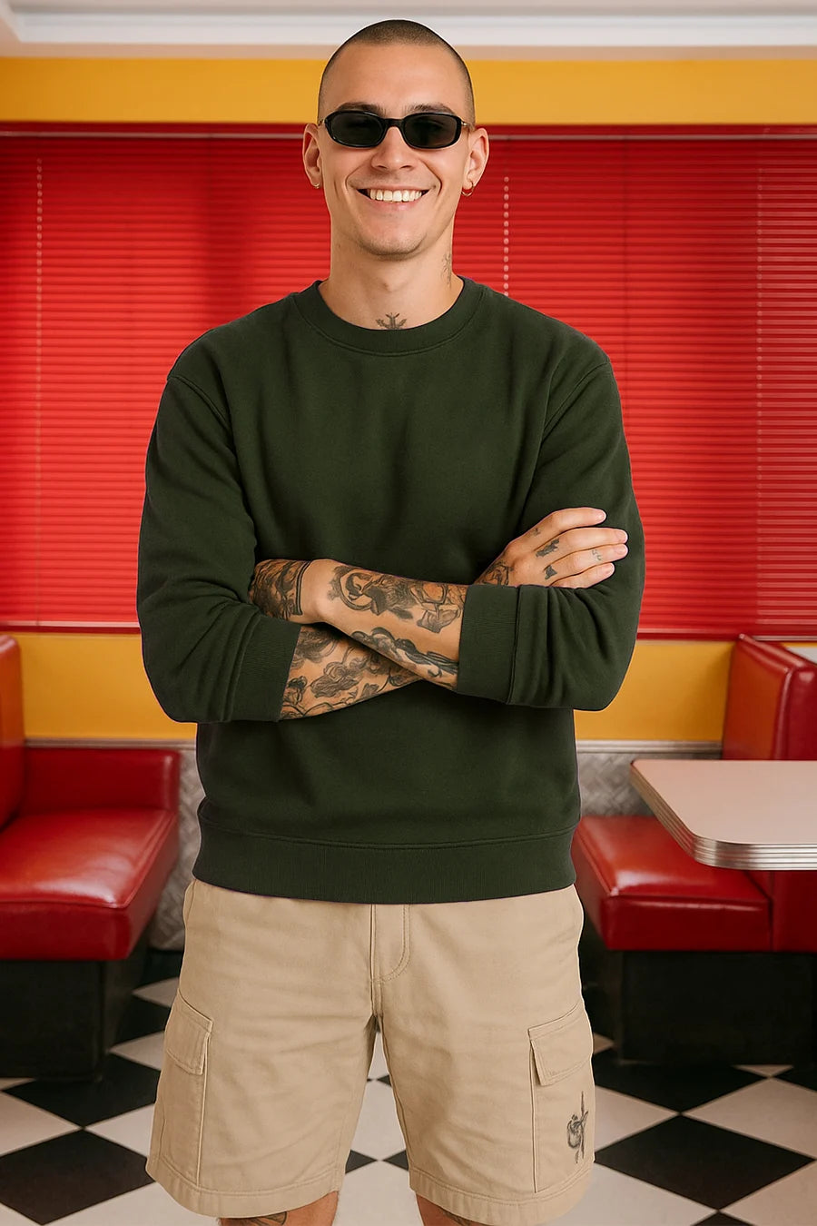 Army Green - Fleece Sweatshirt