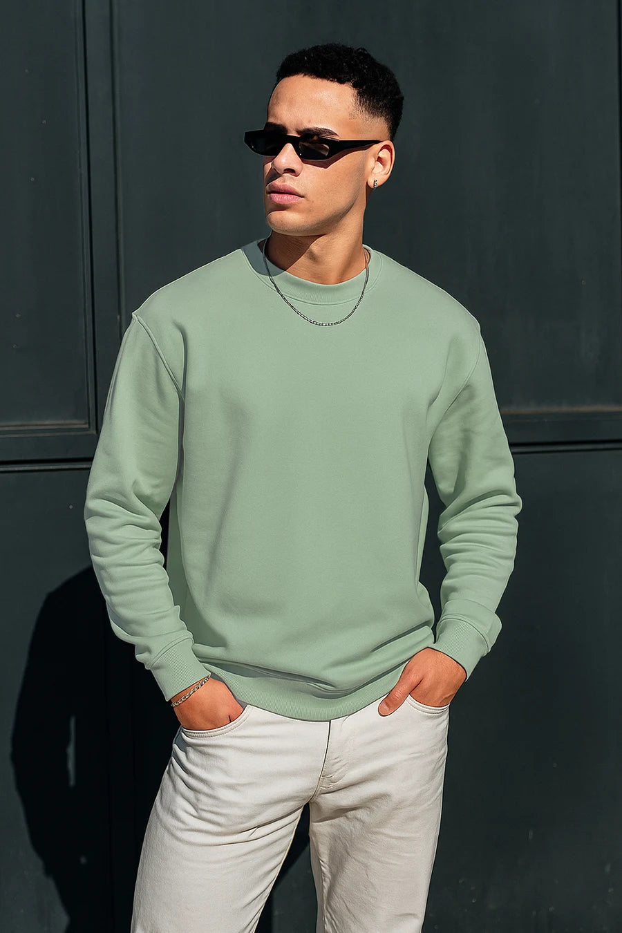 Sage Green - Fleece Sweatshirt