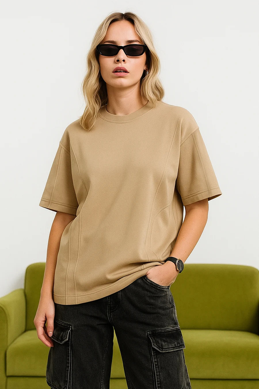 Beige Stone Oversized T-shirt