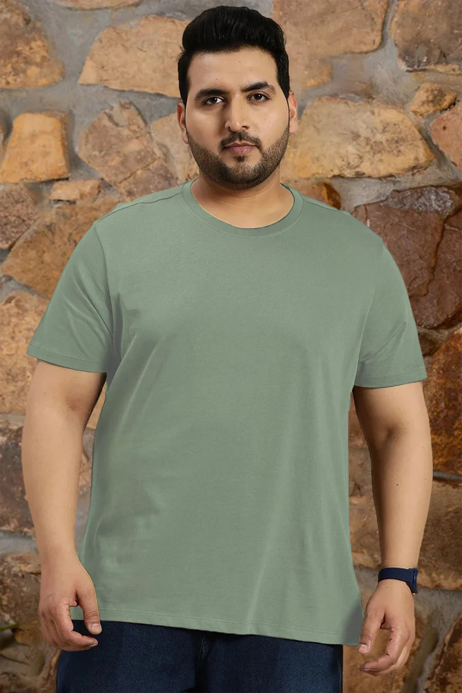 Plus Size -Sage Green - Classic Crew