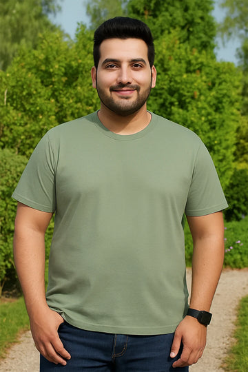 Plus Size -Sage Green - Classic Crew