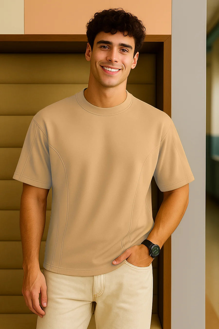 Beige Stone Oversized T-shirt