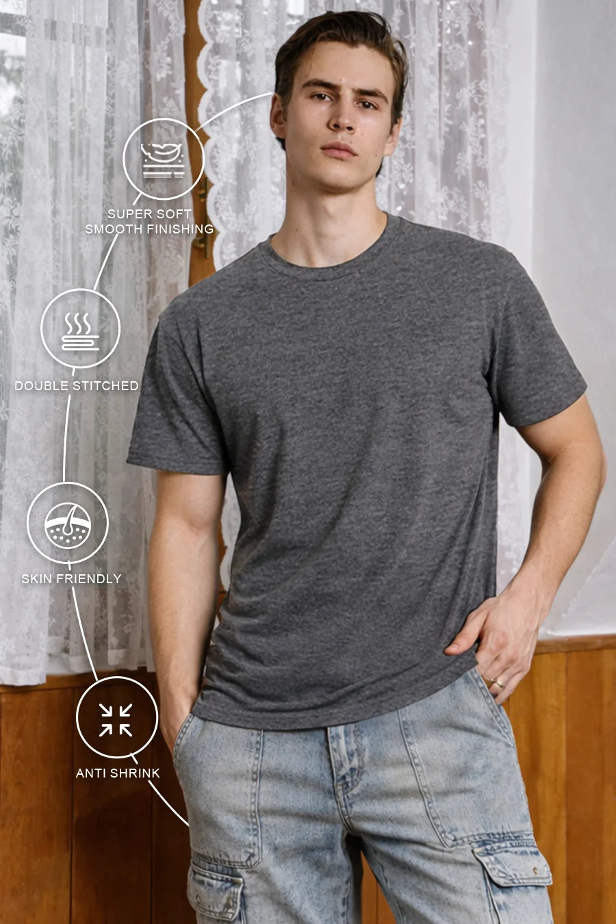Classic Crew in Dark Grey