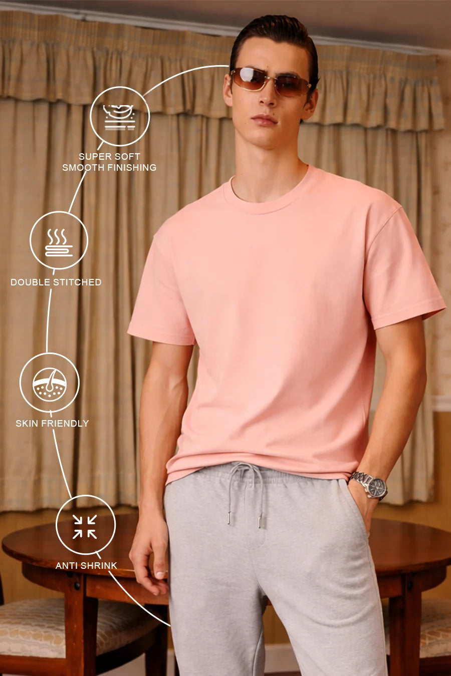 Classic Crew in Peach Fuzz