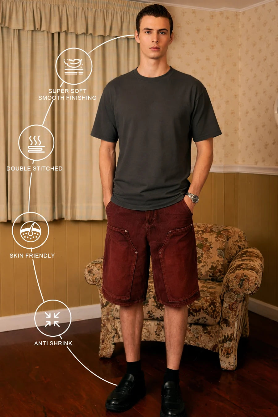 Classic Crew in Smoky Grey