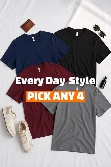 Pick Any 4 - Men Everyday T-shirt Combo