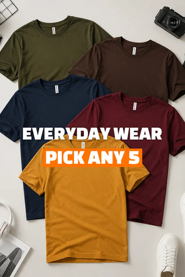Pick Any 5 - Men Everyday T-shirt Combo