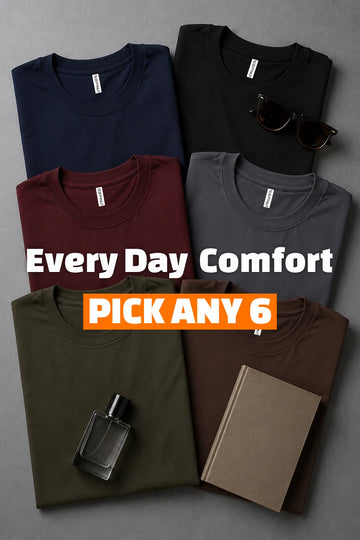 Pick Any 6 - Men Everyday Tshirt Combo