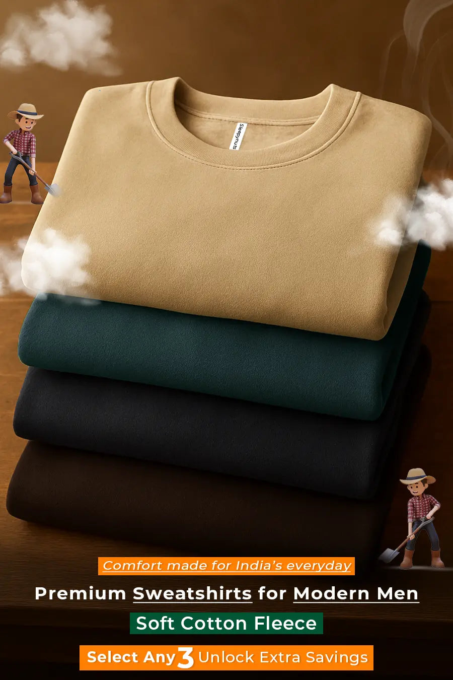 Pick Any 3 Men Sweatshirt Combo