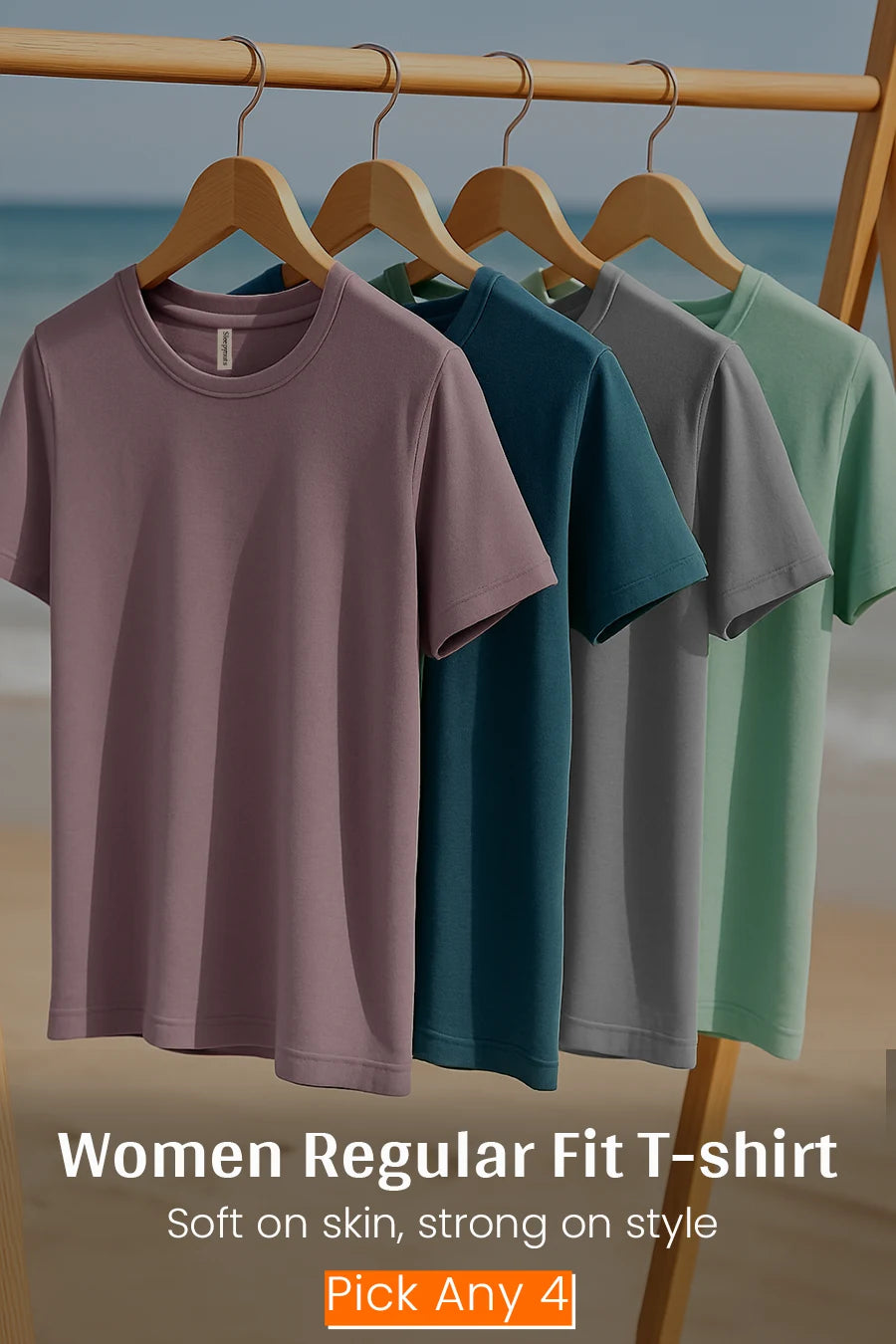 Pick Any 4 Women Regular Fit T-shirt