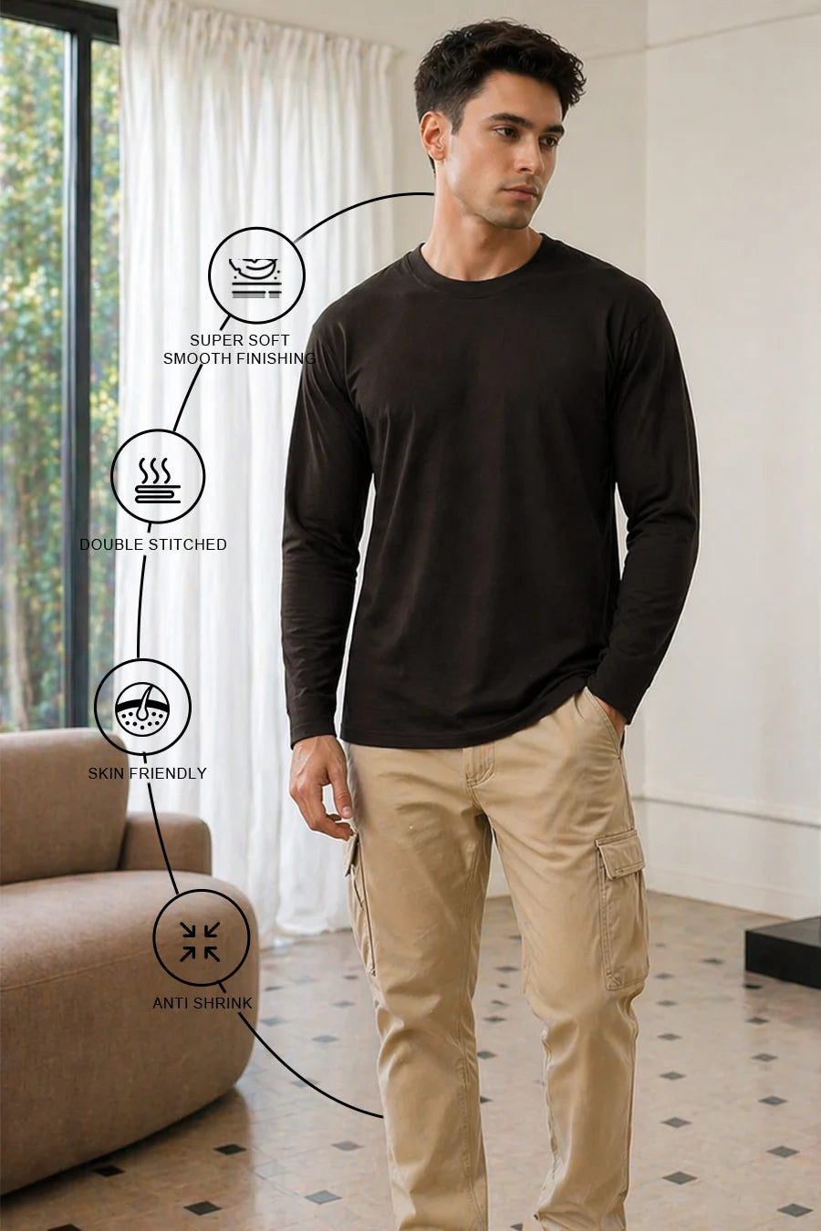 Classic Full sleeve in Coffee Brown