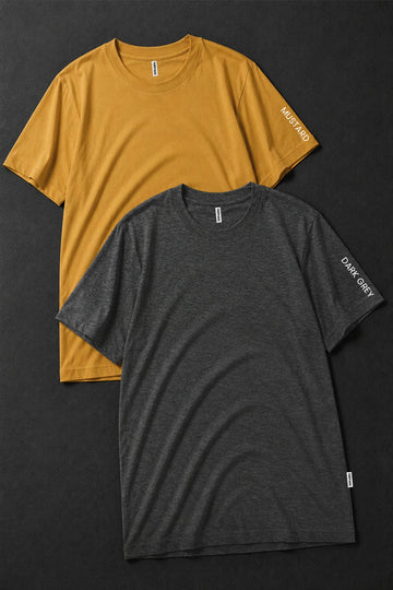 Pack 2 - Mustard & Dark Gray - Classic Crew