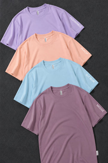 Pack 4 - Peach, Periwinkle, Sky blue, Mauve - Classic Crew