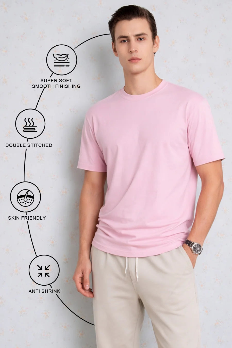 Classic Crew in Light Pink