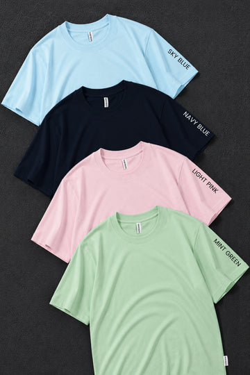 Pack 4 - Sky Blue, Navy Blue, Light Pink, Mint green