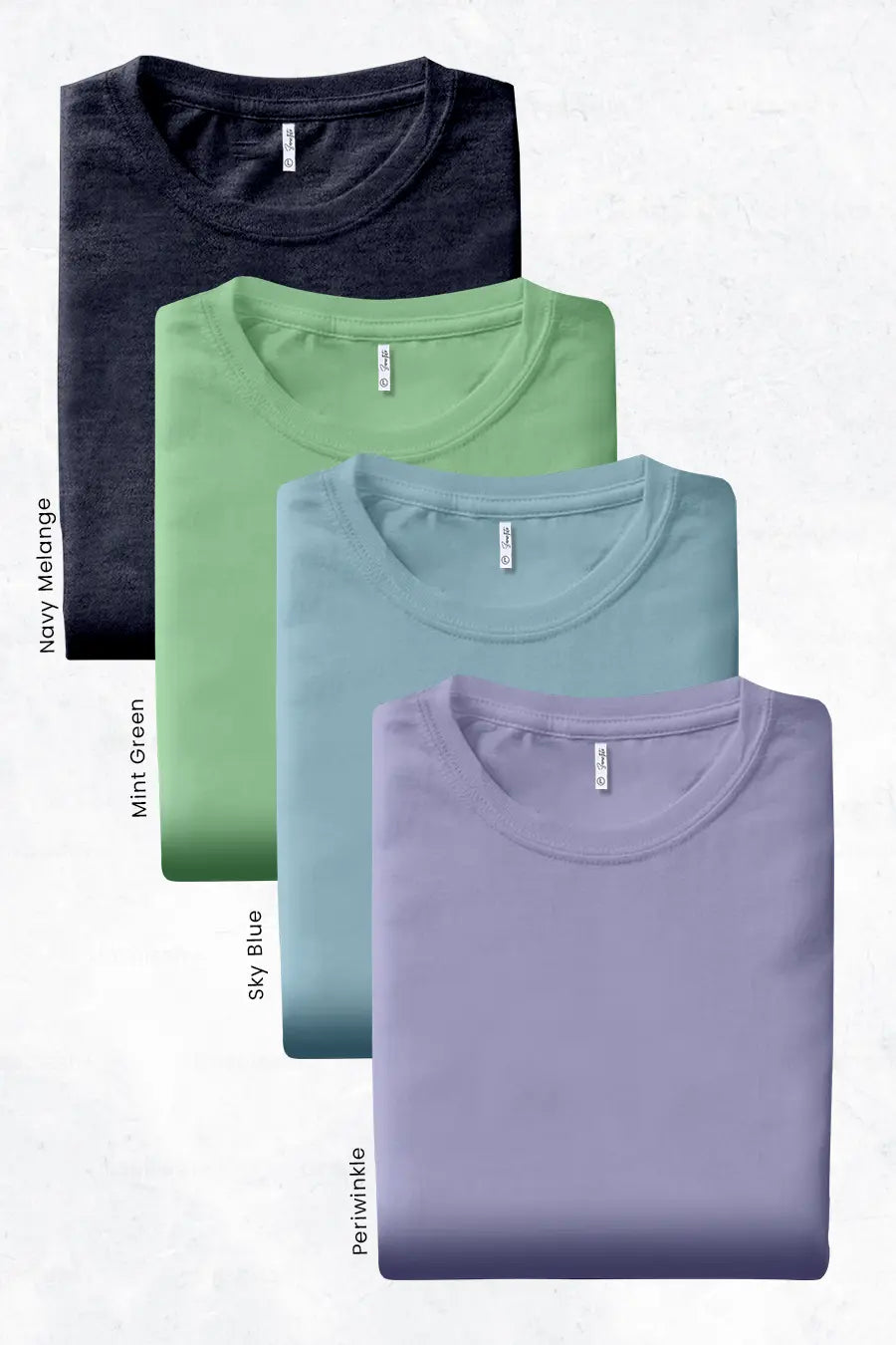 Pack 4 - Sky Blue, Navy Melange, Mint Green & Periwinkle - Classic Crew