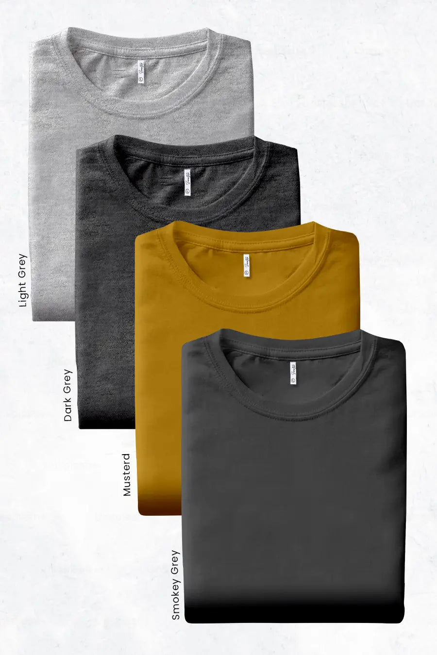 Pack 4 - Dark Grey, Light Grey, Mustard and Smoky Grey - Classic Crew