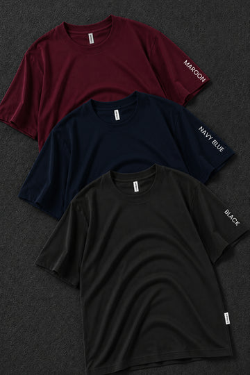 Pack 3 - Black, Maroon & Navy Blue - Classic Crew