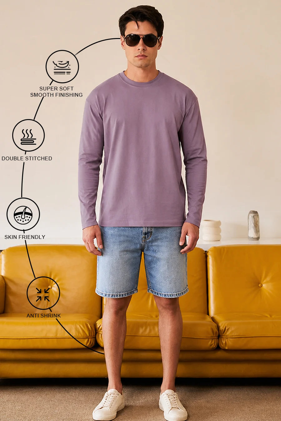 Classic Full sleeve in Mauve