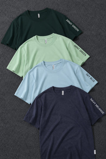 Pack 4 - Army Green, Mint Green, Sky Blue, Navy Melange