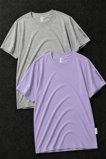 Pack 2 - periwnkle & Light Grey - Classic Crew